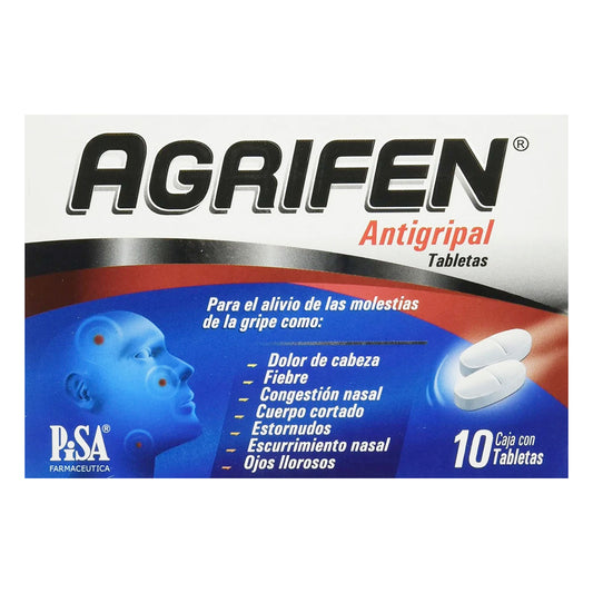 Medicamento Agrifen Antigripal Tabletas 10 PZS