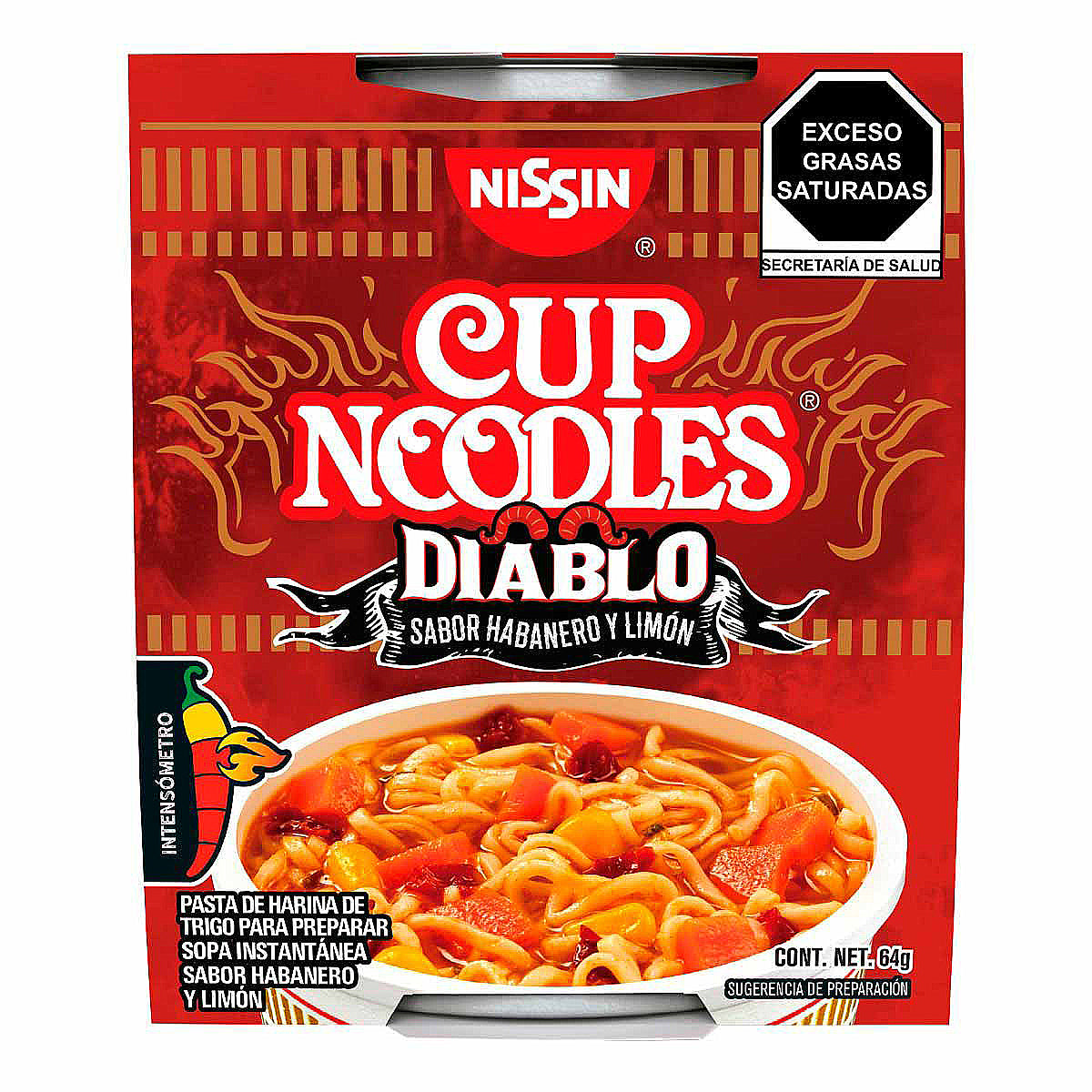 Sopa Nissin Diablo Habanero Limon 64 GRS