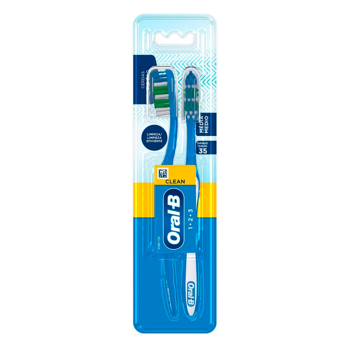 Cepillo Dental Ora-B Antibacterial 2X1 2 PZS