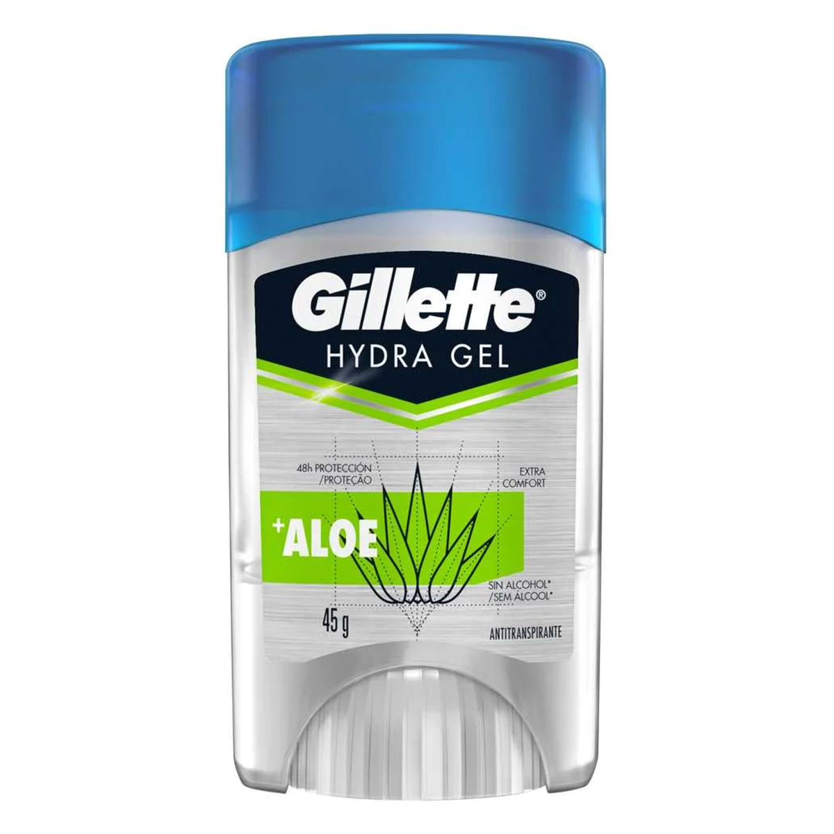 Desodorante Gillette Hydra Gel Aloe En Barra Para Caballero 45 GRS