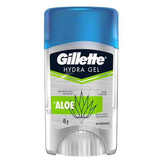 Desodorante Gillette Hydra Gel Aloe En Barra Para Caballero 45 GRS