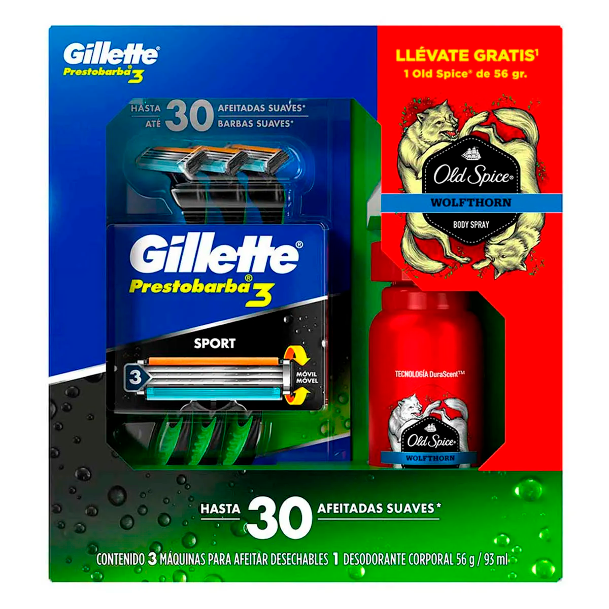 Rastri Gille Presto 3 3Pz+Deooldspice56Grs Gillette 3 PZS