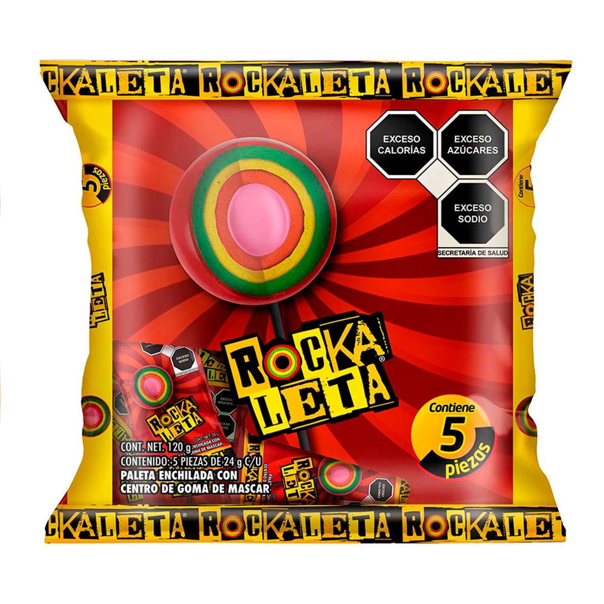 Paleta Sonrics Rockaleta Bls 24 GRS