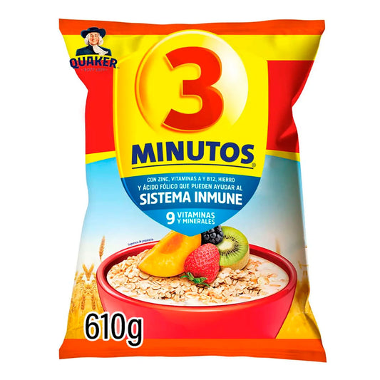 Avena Quaker 3 Mini Bolsas 610 GRS