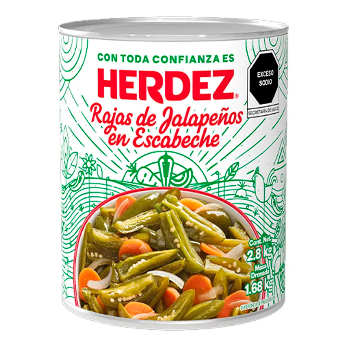 Chiles Herdez Rajas 2.8 KGS