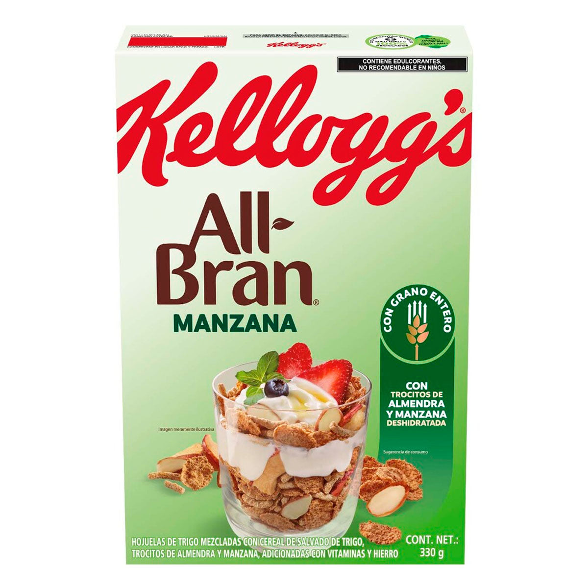 Cereal Kelloggs All Bran Manzanana Crunch 330 GRS