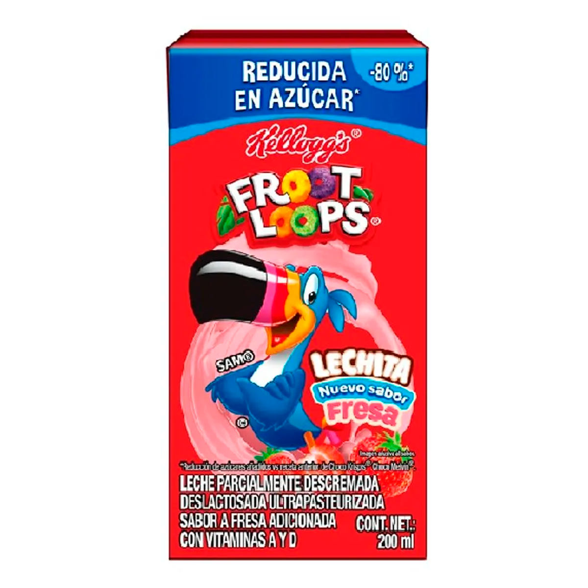 Leche Deslactosada Kellogg'S Froot Loops Fresa 200 MLL