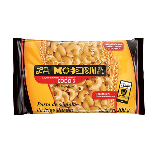 Pasta Codo 3 La Moderna 200 G