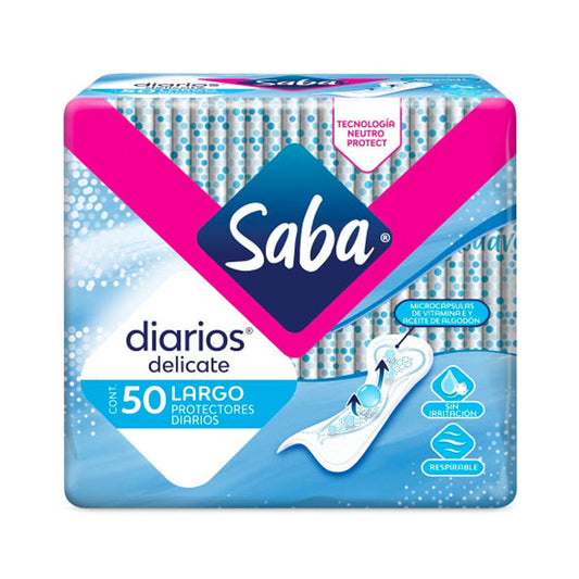 Protectores Saba Diarios Delicate Largos 50 piezas