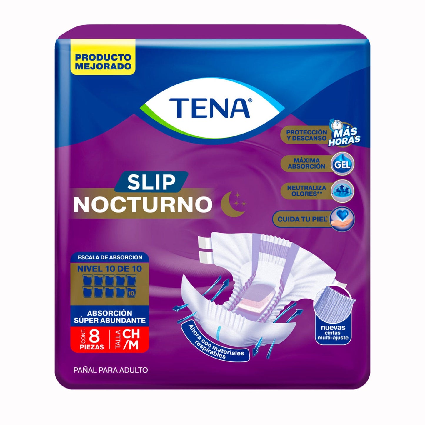 TENA Slip Nocturno Talla:M 8 piezas