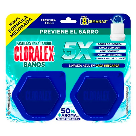 Pastilla Cloralex Tanque Frescura Azul 40 GRS