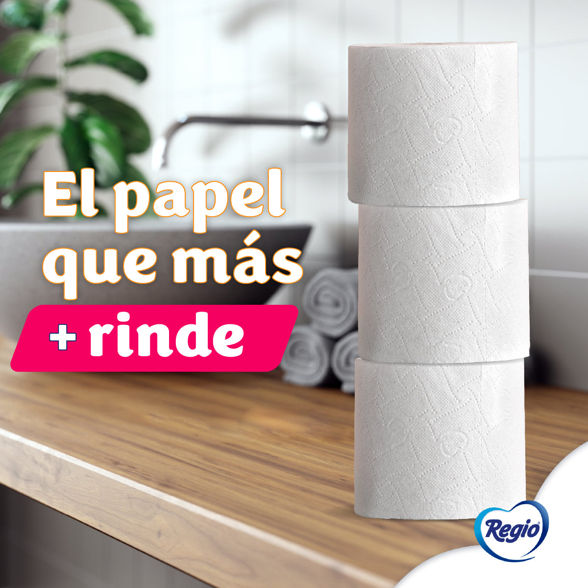 Regio Papel Higiénico Rinde+ 6 rollos + 2