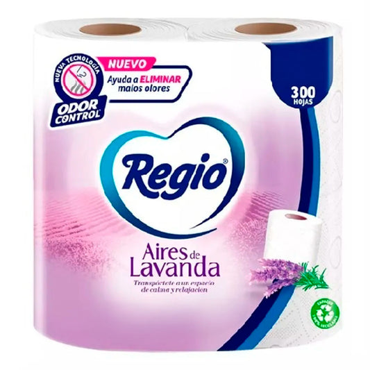 Papel Higienico Regio Aires Lavanda 300 hd 4 PZS