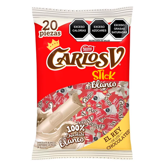 Chocolate Carlos V Blanco Stick 8 GRS