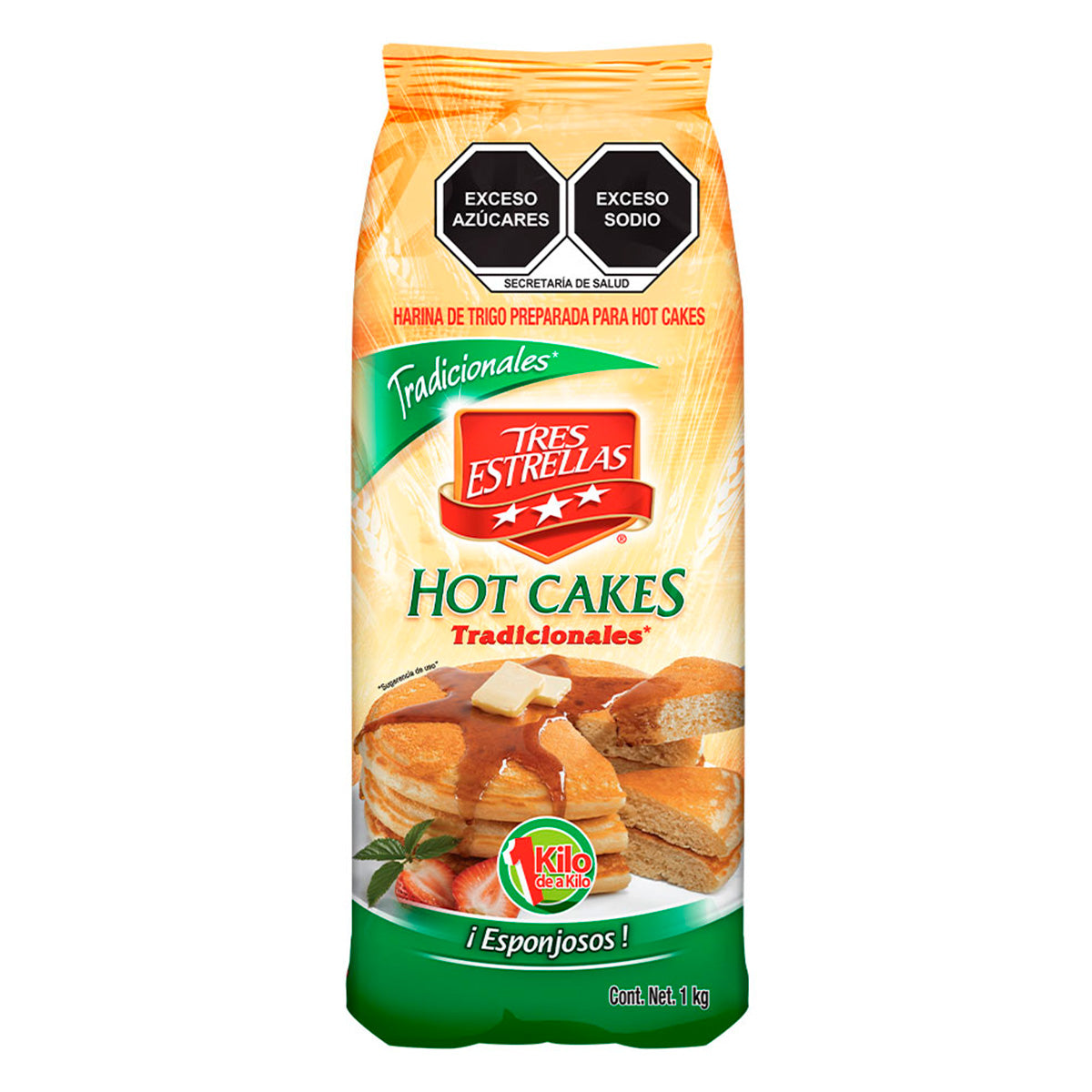 Harina Para Hot Cakes Tres Estrellas 1 KGS