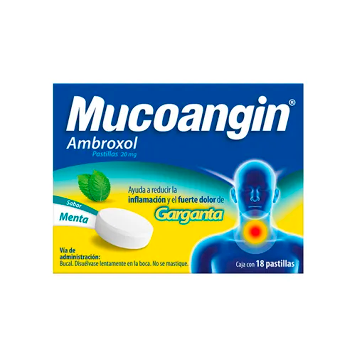 Exh Med Mucoangin Menta 20G Tab Mucoangin 18 PZS