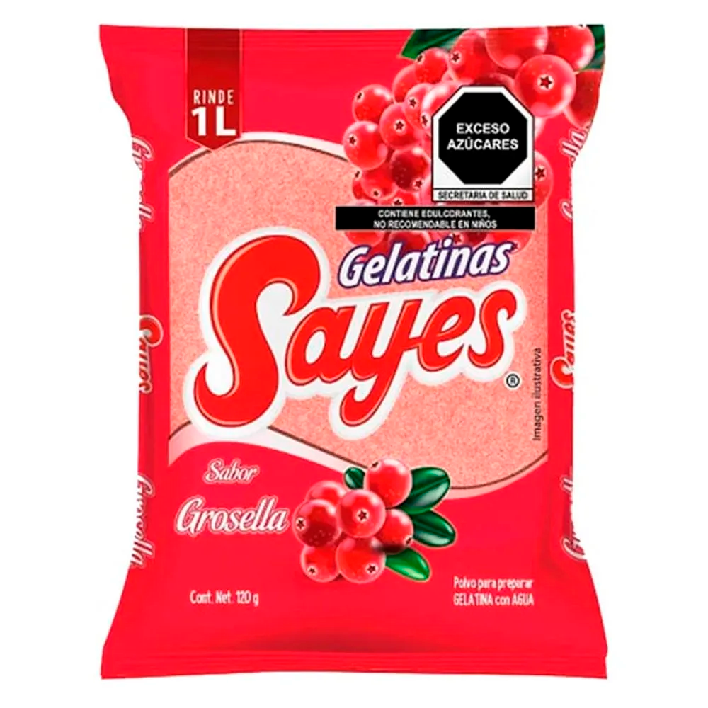 Gelatina Gel Sayes Grosella Agua Sayes Grosella Agua 120 GRS