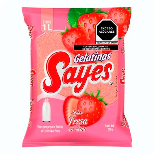 Gelatina Sayes Fresa Leche 120 GRS