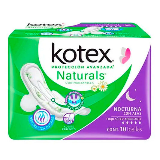 Toalla Kotex Manzanilla Nocturna C/A 10 PZS
