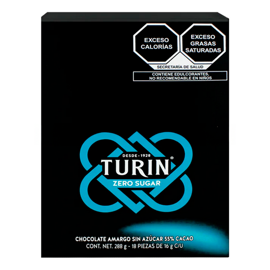 Exh Choco Turin Zero S/Azucar Turin 16 GRS