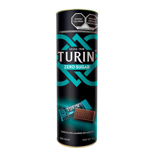 Exh Choco Turin Zero Sugar Amargo Tubo Turin 145 GRS
