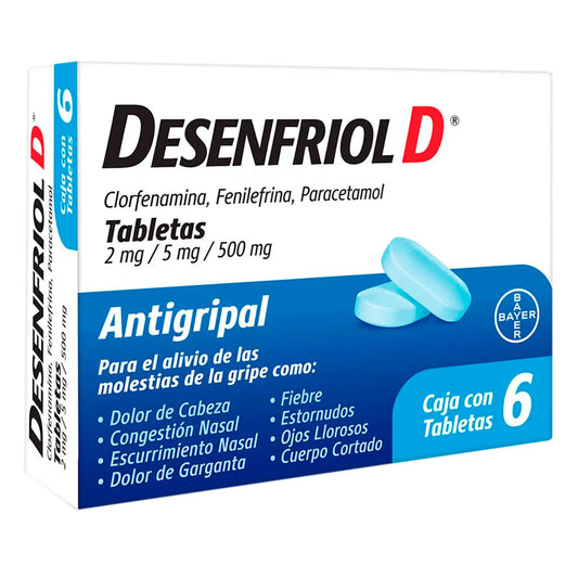 Medicamento Desenfriol-D Tabletas 6 PZS