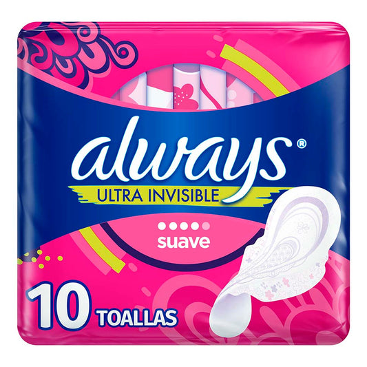 Toallas Femeninas Always Ultra Fina Con Alas 10 PZS