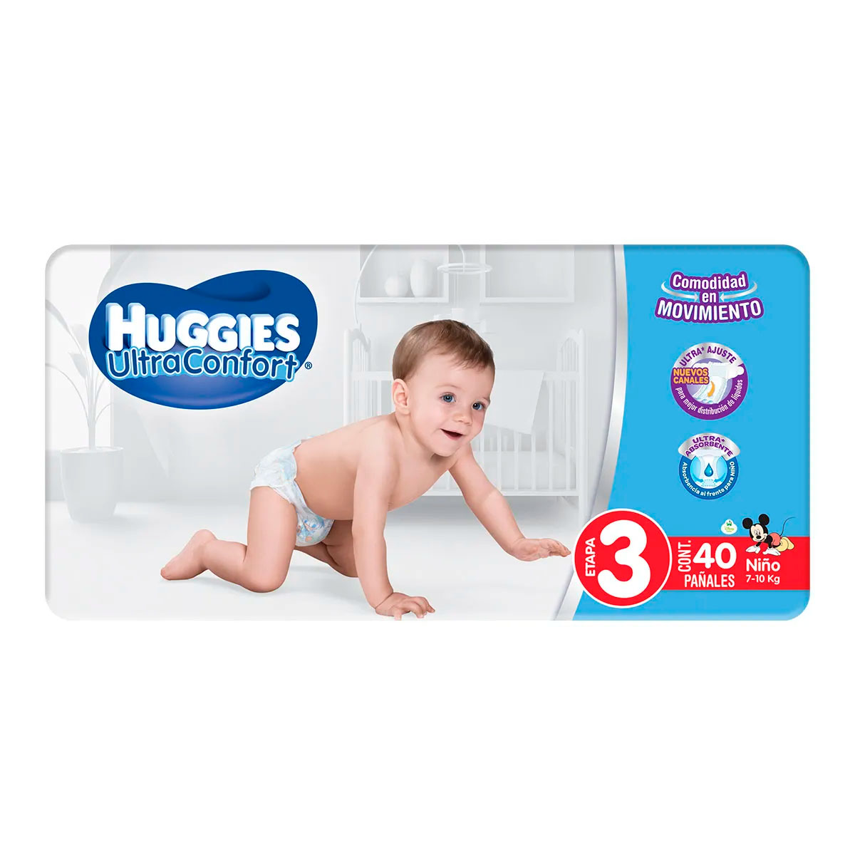 Pañal Huggies Ultraconfort Etapa 3 Para Niño 40 PZS