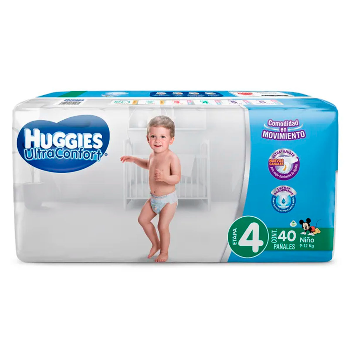 Pañal Huggies Ultra Confort Etapa 4 Para Niño 40 PZS