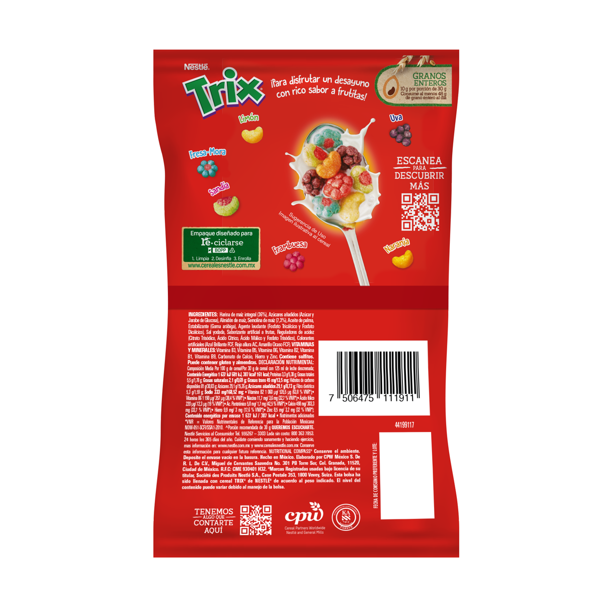 Cereal Nestlé Trix Bolsa 100g