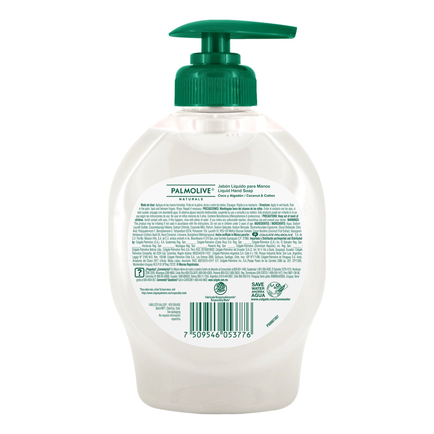 Jabón Líquido para Manos Palmolive Naturals Coco y Algodón 221 ml