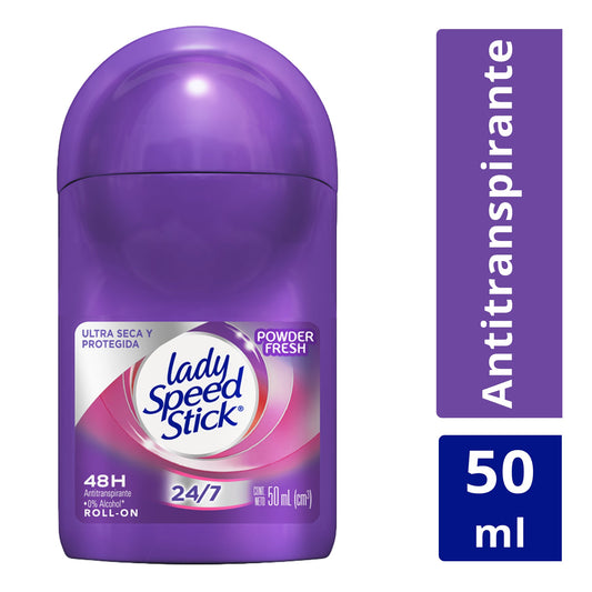 Antitranspirante Lady Speed Stick Roll On Powder Fresh, 50 ml