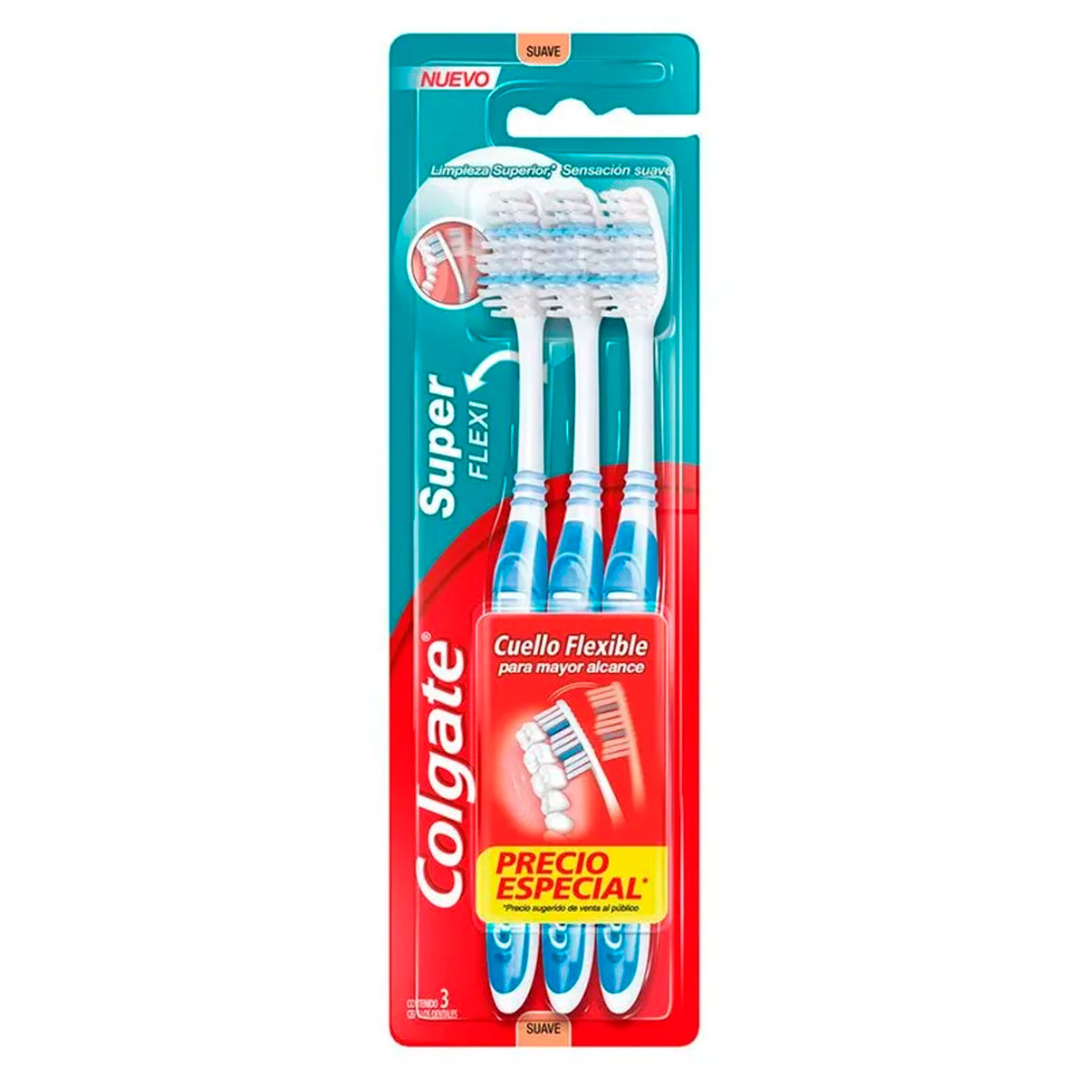 Cepillo Dental Colgate Super Flexi 3 pzas