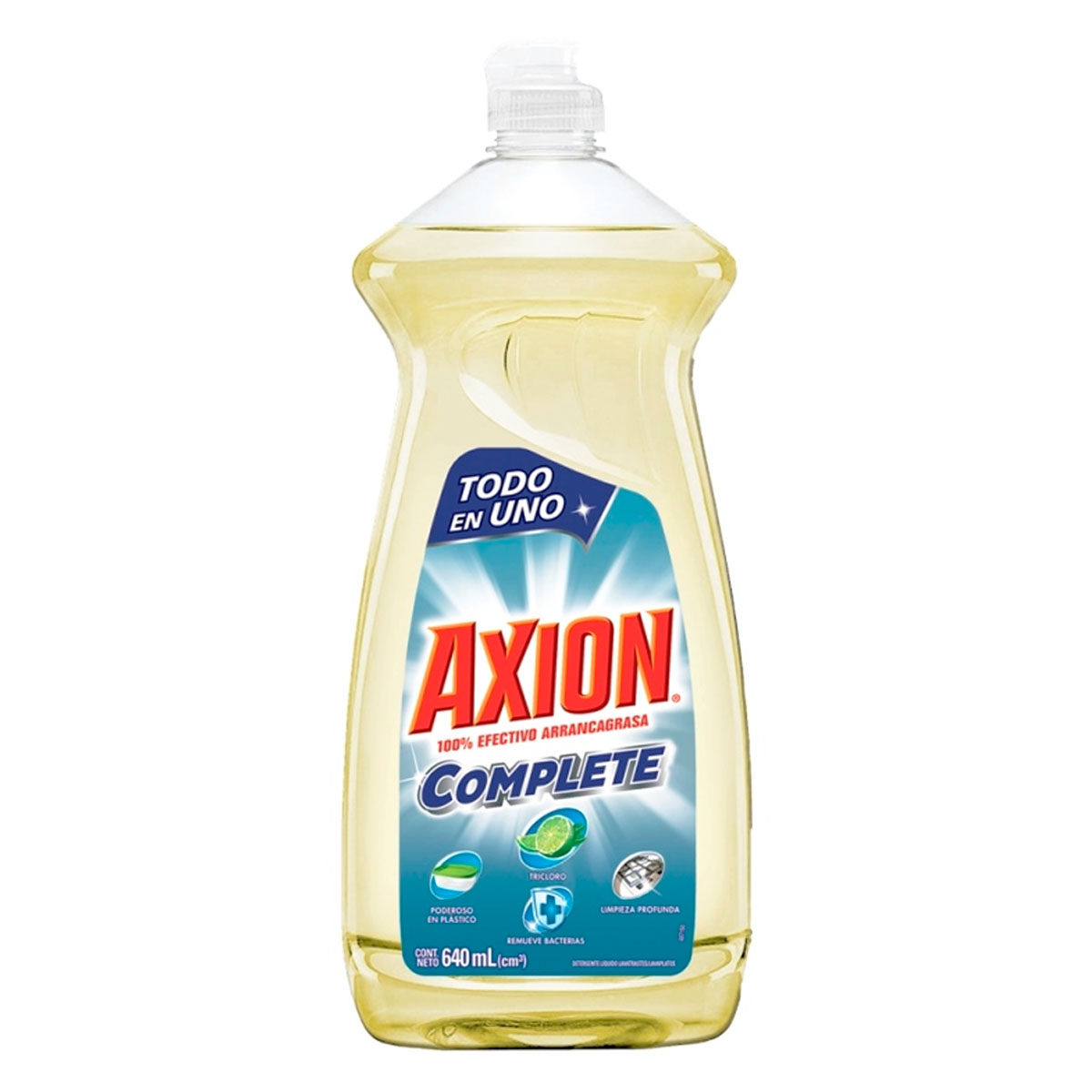 Detergente Lavatrastes Axion Complete Todo en Uno 640 ml