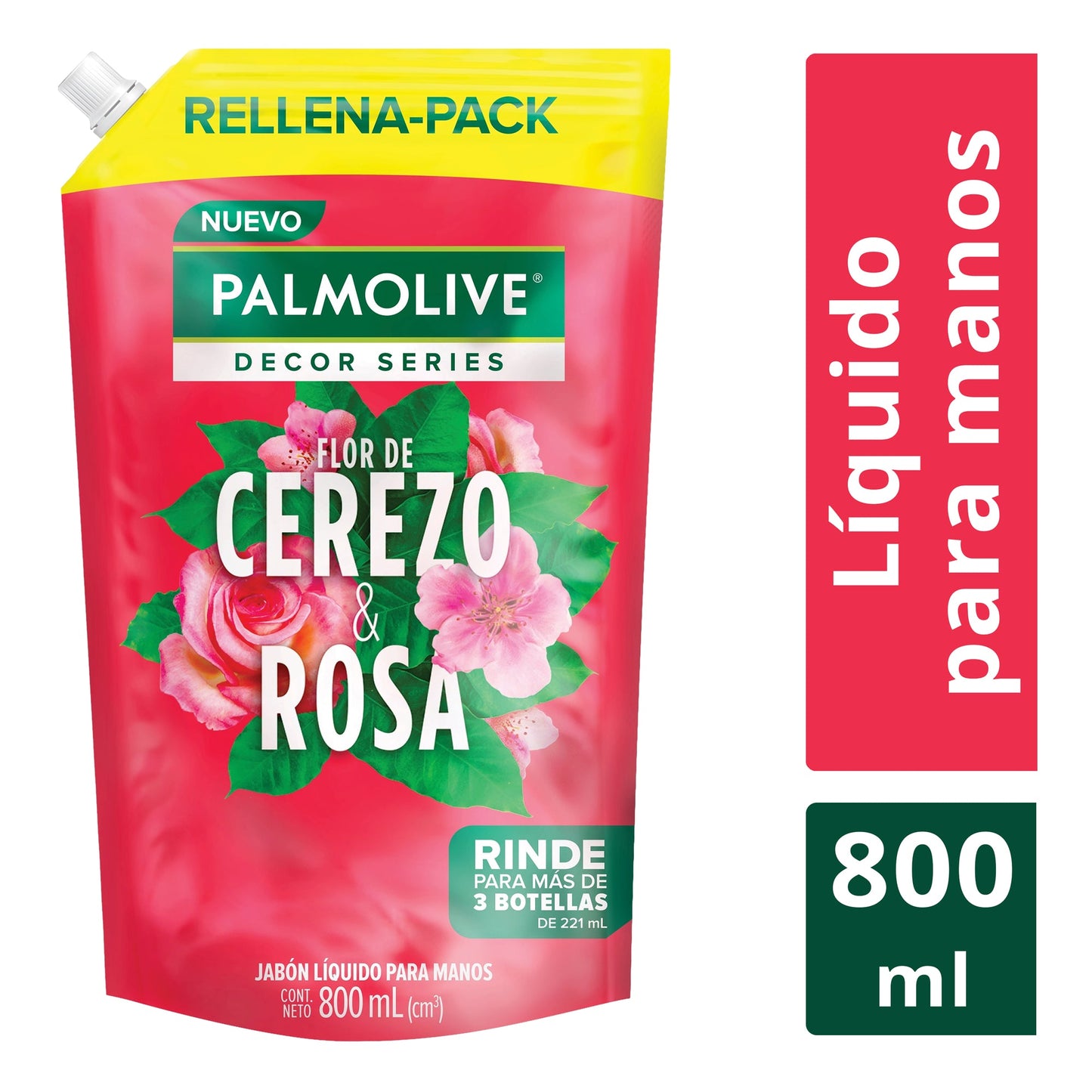 Jabón para Manos Palmolive Decor Series Flor de Cerezo y Rosa 800 ml