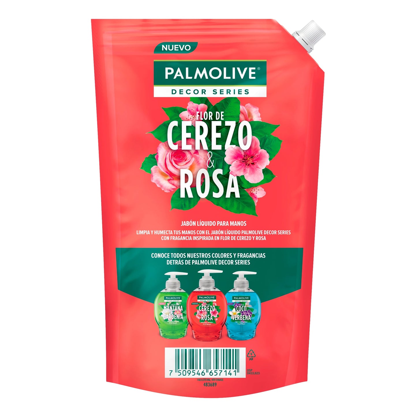 Jabón para Manos Palmolive Decor Series Flor de Cerezo y Rosa 800 ml