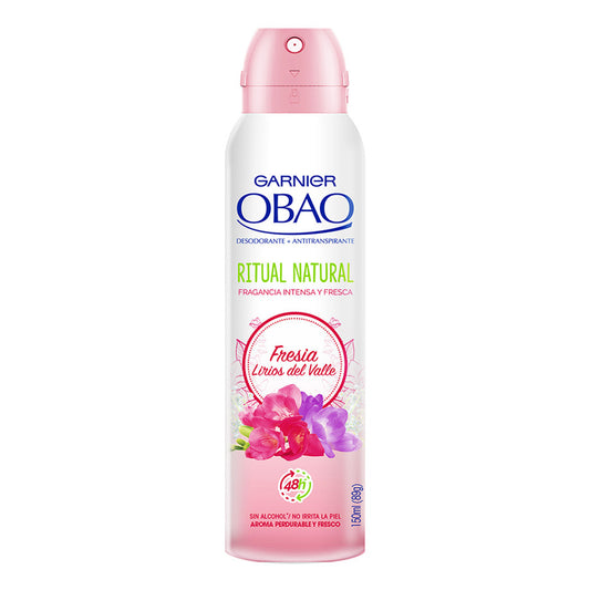 Desodorante Obao Natural Fresia Lirios D Valle Mujer Aerosol 150 MLL