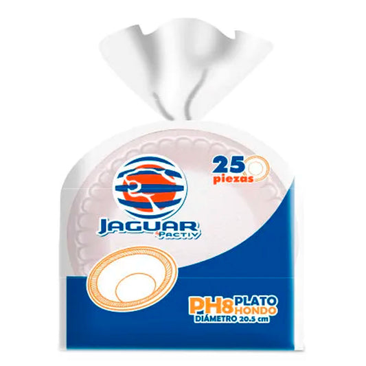 Plato Desechable Jaguar Térmico Hondo Ph8 25 PZS