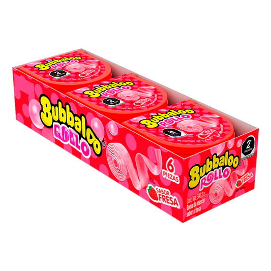 Chicle Exh Chicle Bubbaloo Rollo Fresa Bubbaloo Rollo Fresa 56.7 GRS