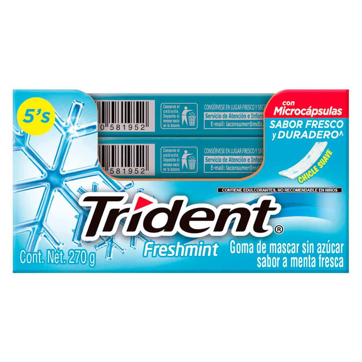 Exh Chicle Trident 5S Freshmint 13.5 GRS