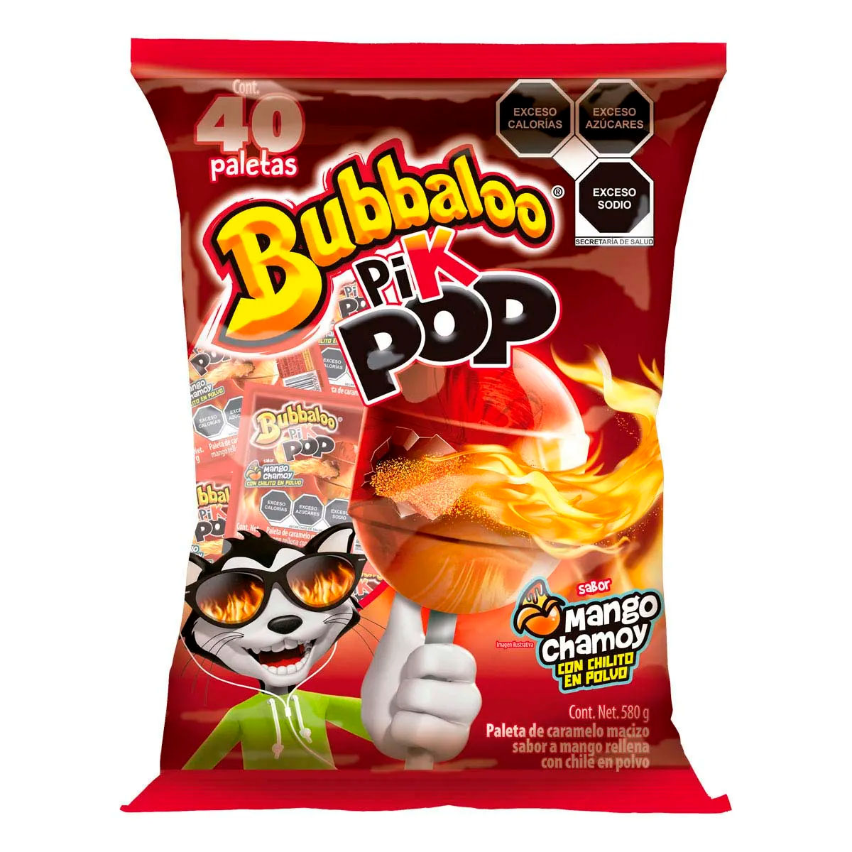 Paleta Bubbaloo Pin Pop 40 PZS
