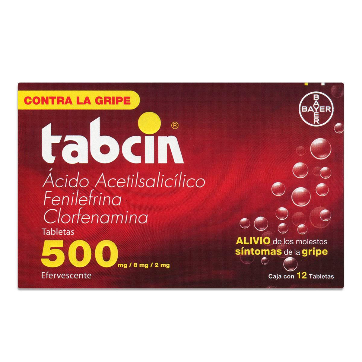 Medicamento Tabcin Efervescente 500Mg Rojo Exhibidor 12 PZS