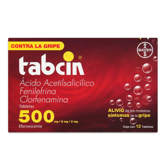 Medicamento Tabcin Efervescente 500Mg Rojo Exhibidor 12 PZS