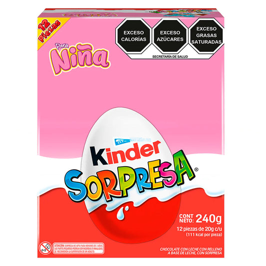 Huevitos Kinder Sorpresa Niñas 12 PZS