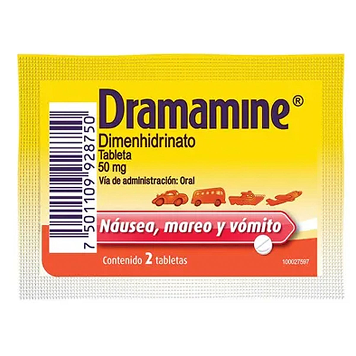 Medicamento Dramamine 6 Sobres De 2 Tabletas 2 PZS