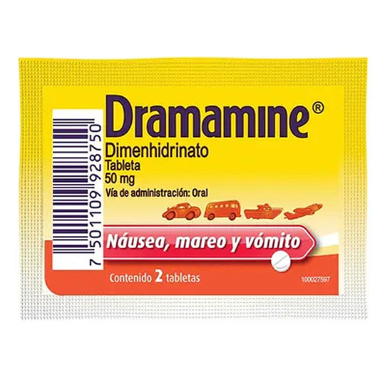 Medicamento Dramamine 6 Sobres De 2 Tabletas 2 PZS