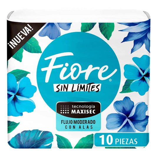 Toallas Femeninas Fiore Ultra Delgada Con Alas 10 PZS