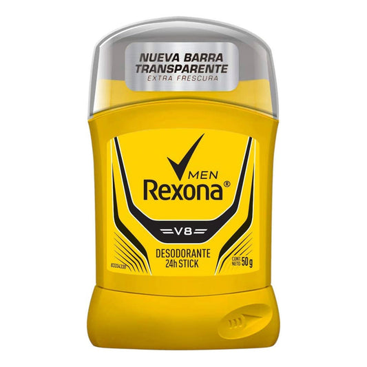 Desodorante Rexona 24H V8 En Barra Para Caballero 50 GRS