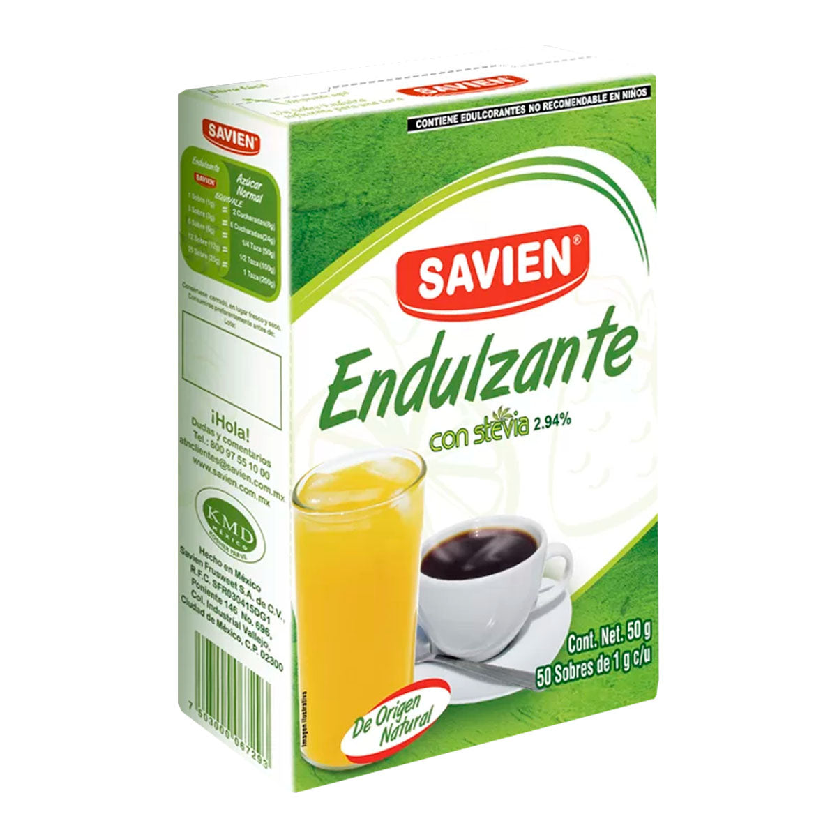 Endulzante Savien 0%Azucar Stevia 100 PZS