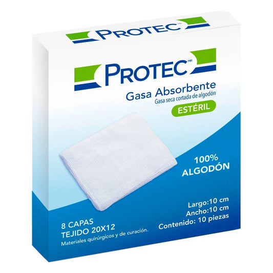 Gasa Absorbente Protec 10 X 10 Cm 10Pzas 10 PZS